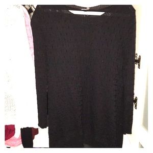 Black sweater with gold buttons down the back